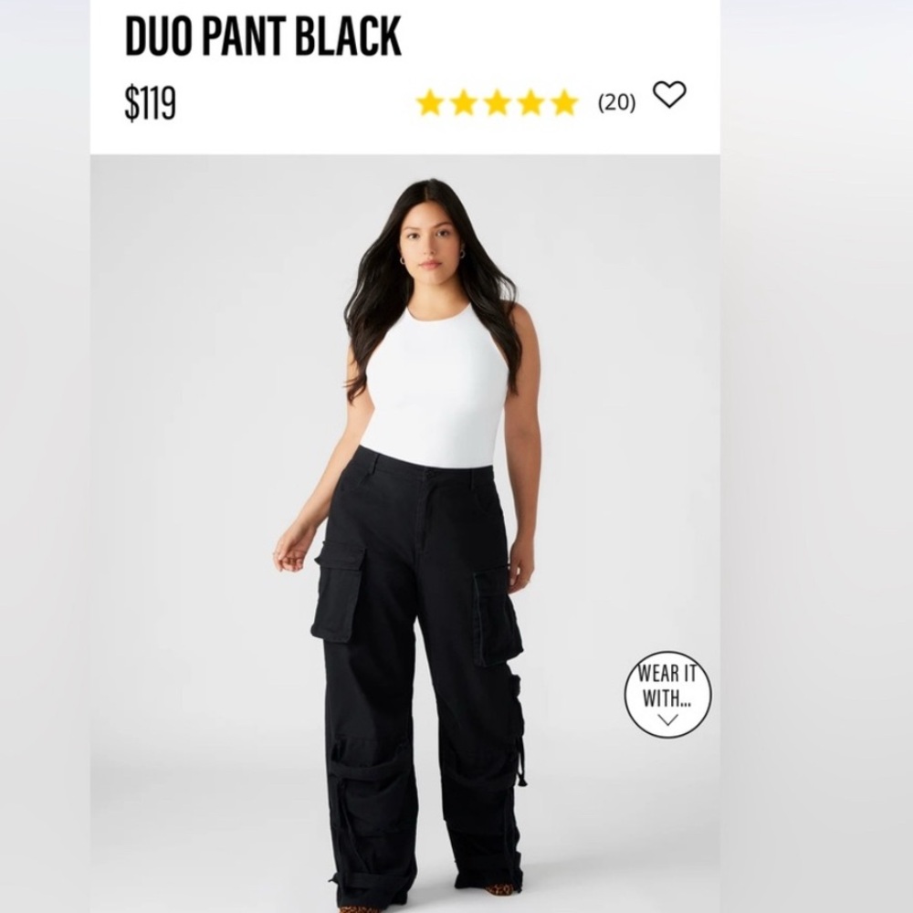 Steve Madden Black Duo Cargo Pants size small